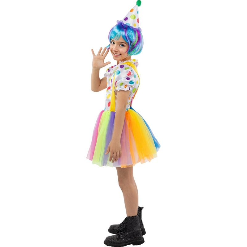 Disfraz de Payasa Tul Multicolor para niña Perfil