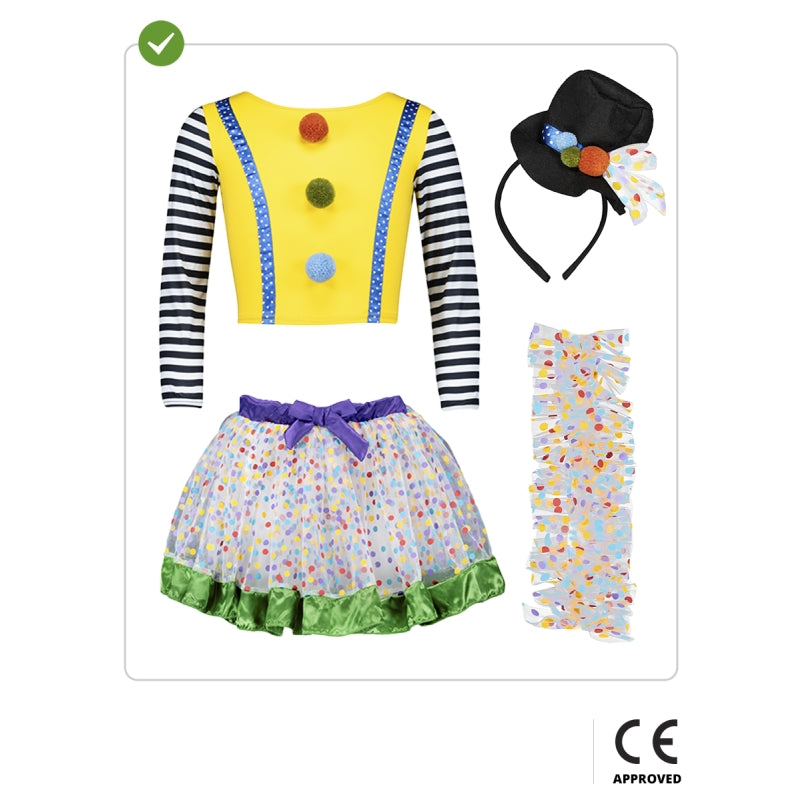 Disfraz de Payasa Deluxe con tul para niña Contenido