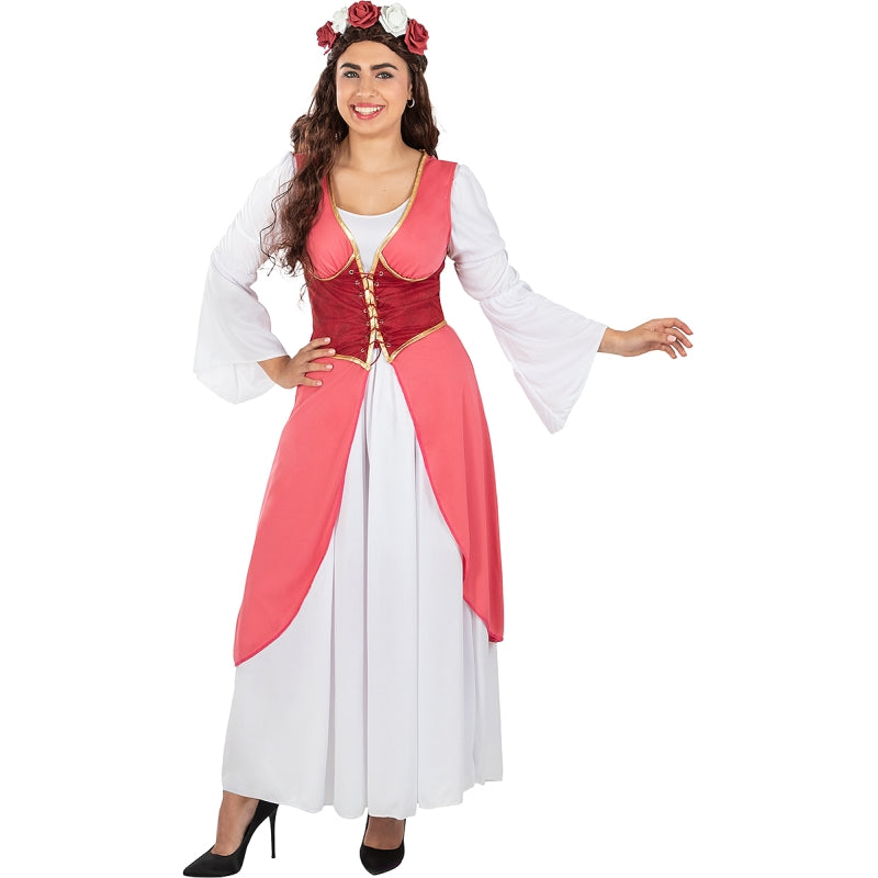 Disfraz de Princesa Medieval con Flores para mujer Talla Grande