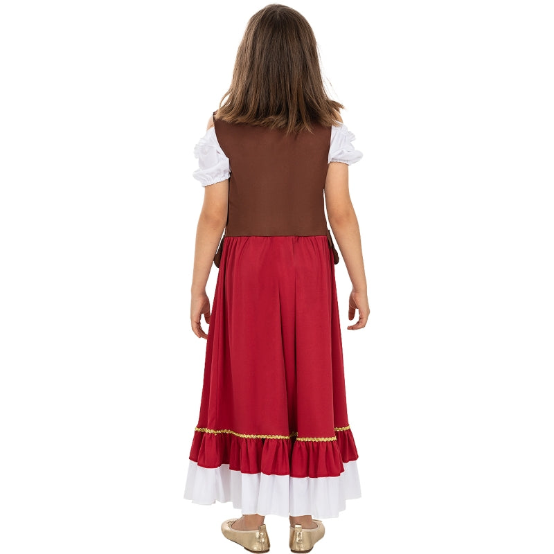 Disfraz de Tabernera Medieval clásica para niña Espalda