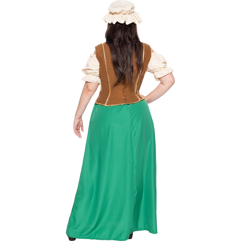 Disfraz de Tabernera época Medieval para mujer Espalda Talla Grande