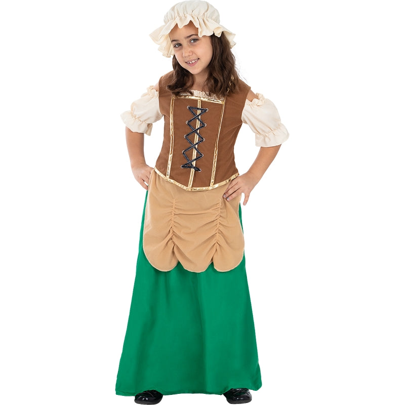 Disfraz de Tabernera Edad Media para niña Bis 2