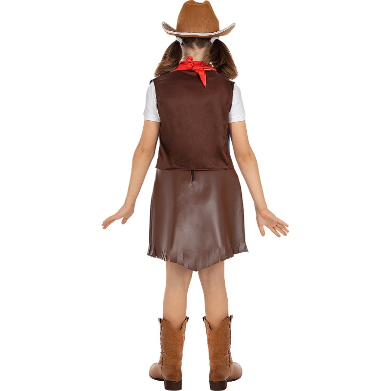 Disfraz de Vaquera para niña Espalda