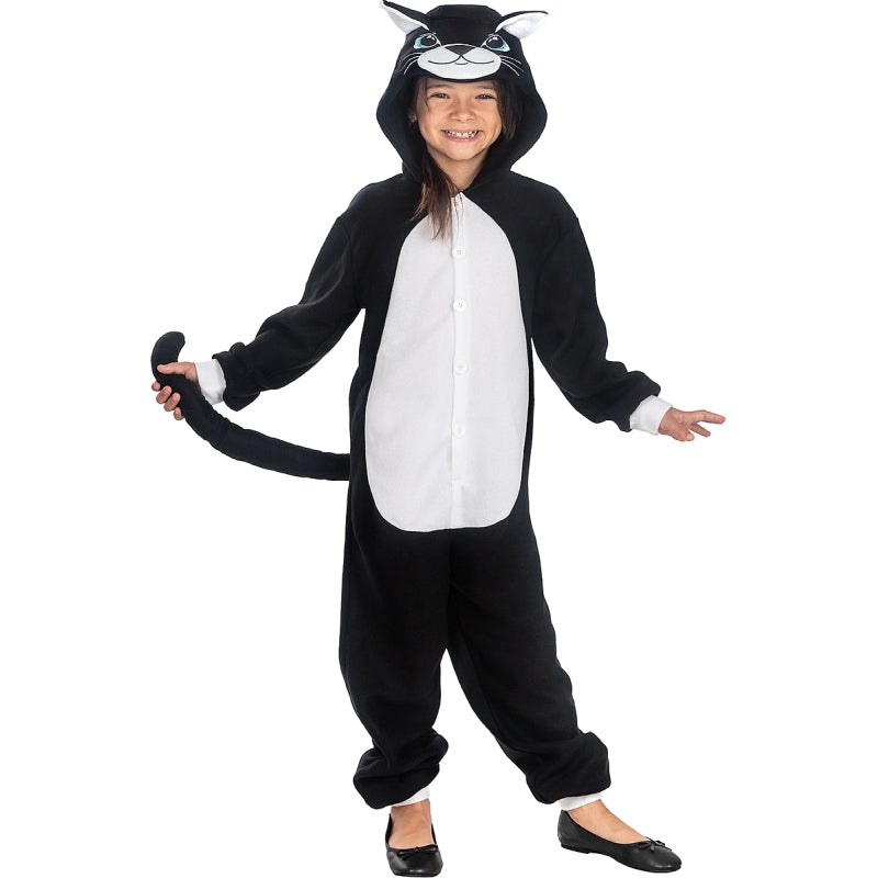 Disfraz de Gato Negro Kigurumi infantil