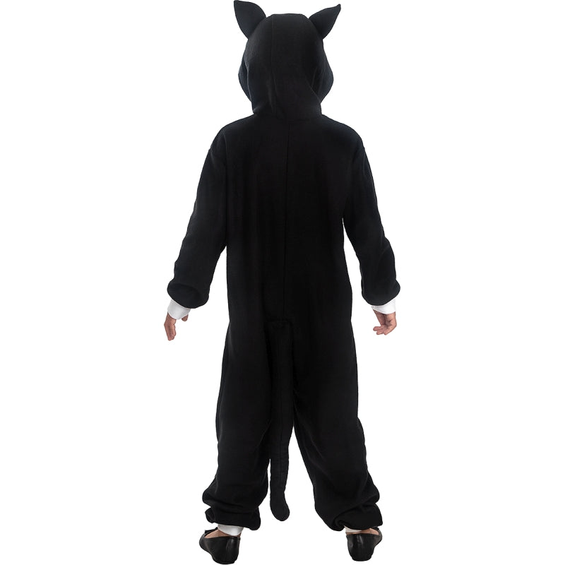 Disfraz de Gato Negro Kigurumi infantil Espalda