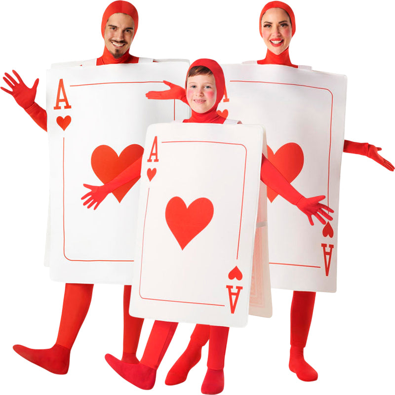 Disfraces As de Corazones para grupos y familias