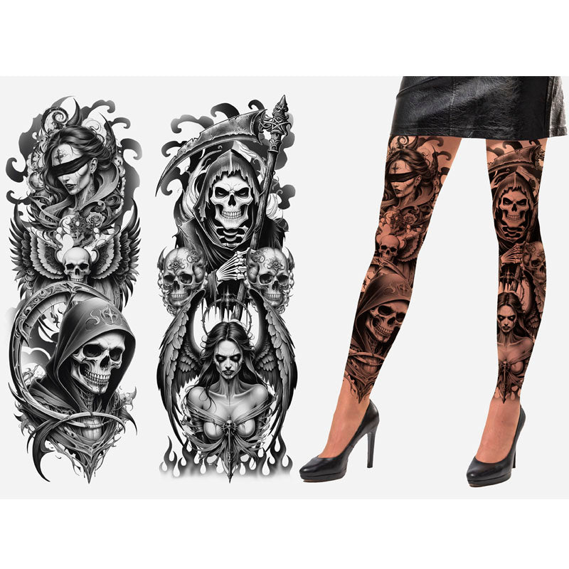 Medias efecto tatuaje muerte