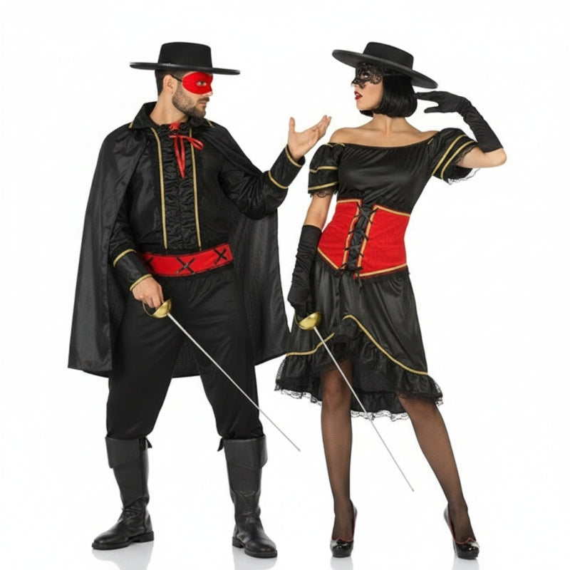 Fatos de casal Bandidos mascarados