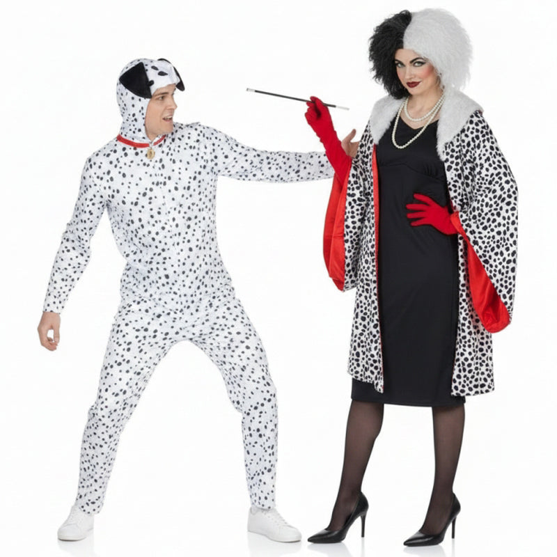 Fatos de casal Cruella de Vil e Cão Dálmata