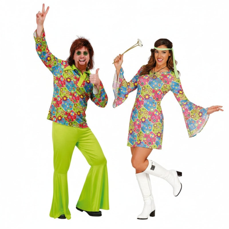 Fatos de casal Hippie Flower