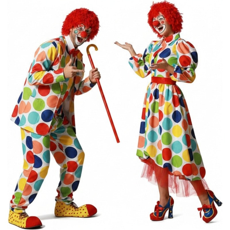 Fato de casal Palhaços com Bolas Multicolores