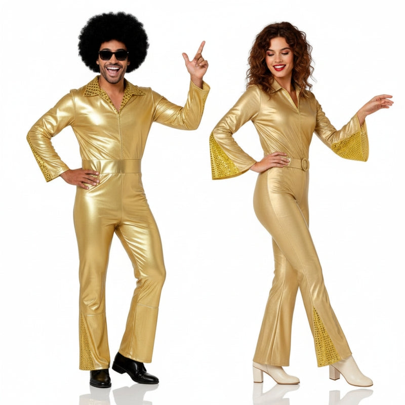 Fatos de casal Disco Cowboy Dourado