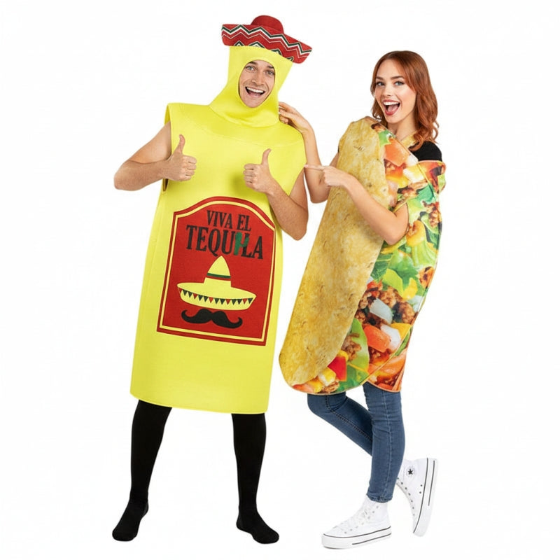 Fato de Tequila e Taco Mexicano adulto unisexo