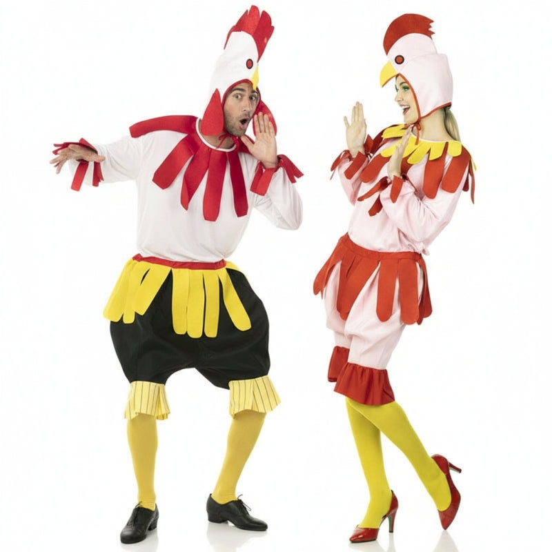 Fatos de casal Galo e Galinha