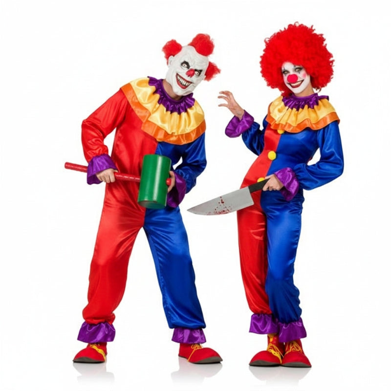 Fatos de casal palhaços diabólicos