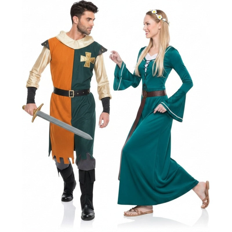 Fatos de casal Guerreiro e Donzela Medieval