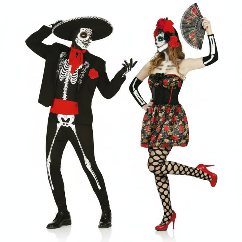 Fatos de casal Esqueletos Mexicanos
