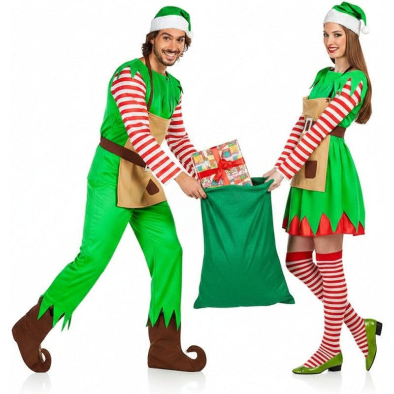 Fatos de casal duendes de Natal