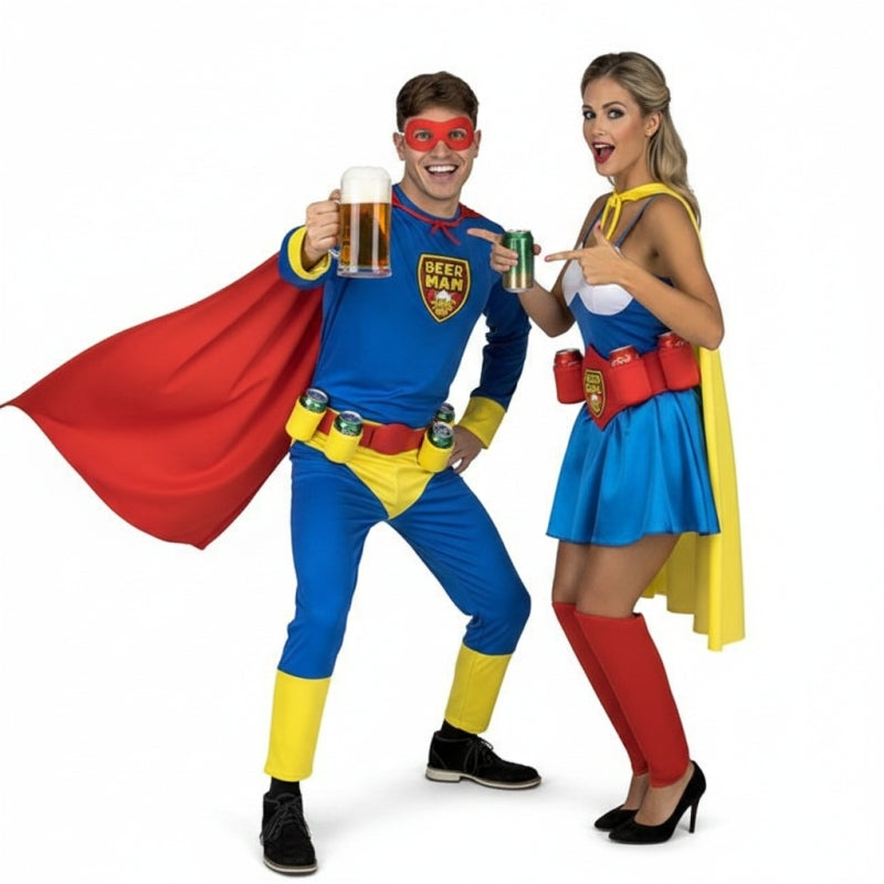Fatos de casal Super heróis Cerveja