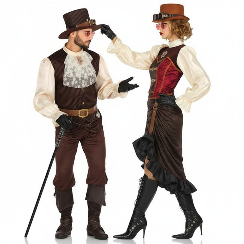 Fatos de casal vitoriano steampunk