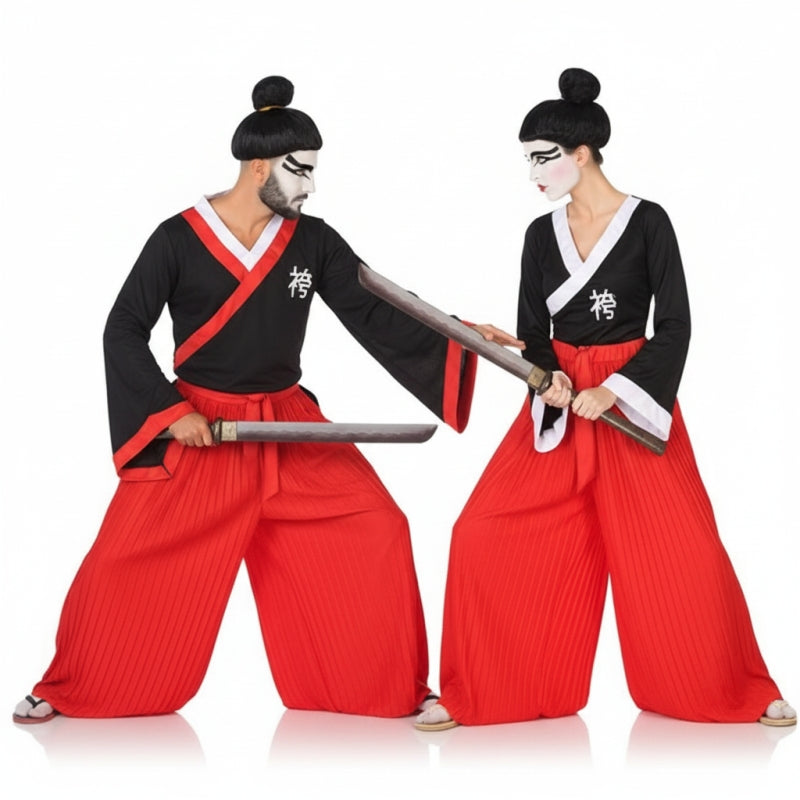 Fatos de casal guerreiro samurai