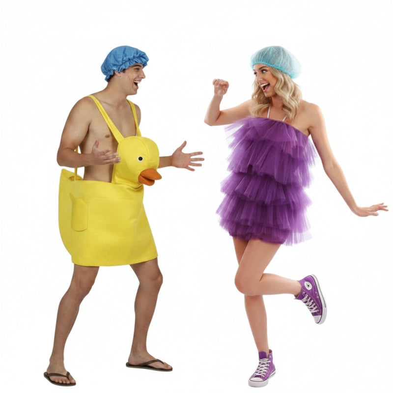 Fatos de casal Patinho e Esponja de Banho