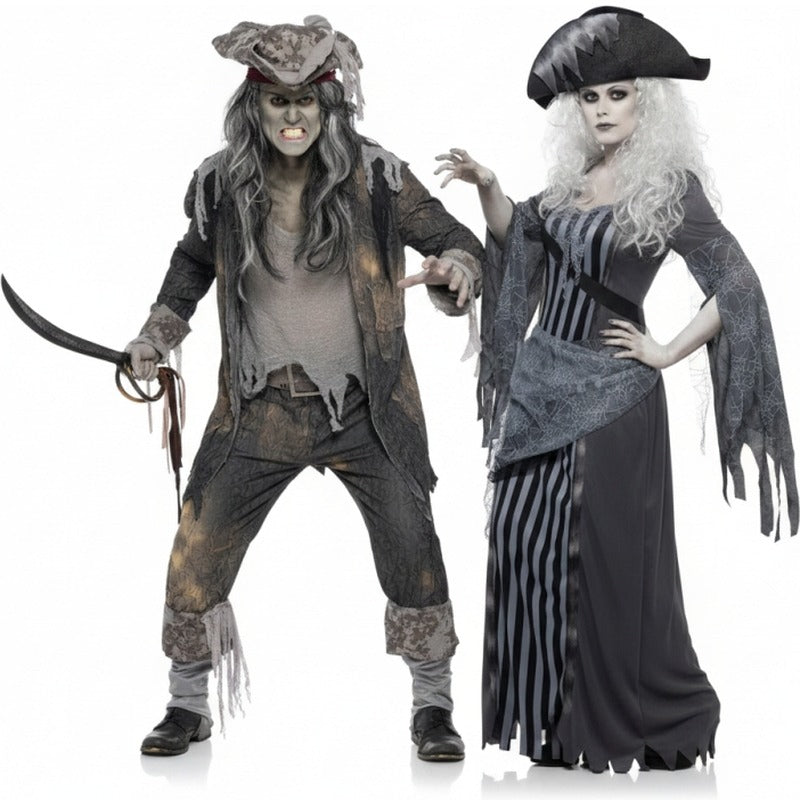 Fatos de casal Piratas navio fantasma