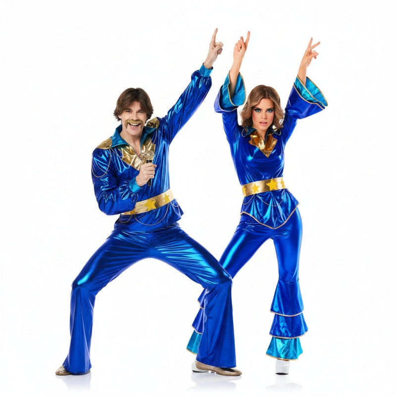 Fatos de casal Disco Abba azul