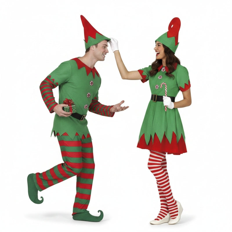 Fatos de casal Elfos de Pai Natal