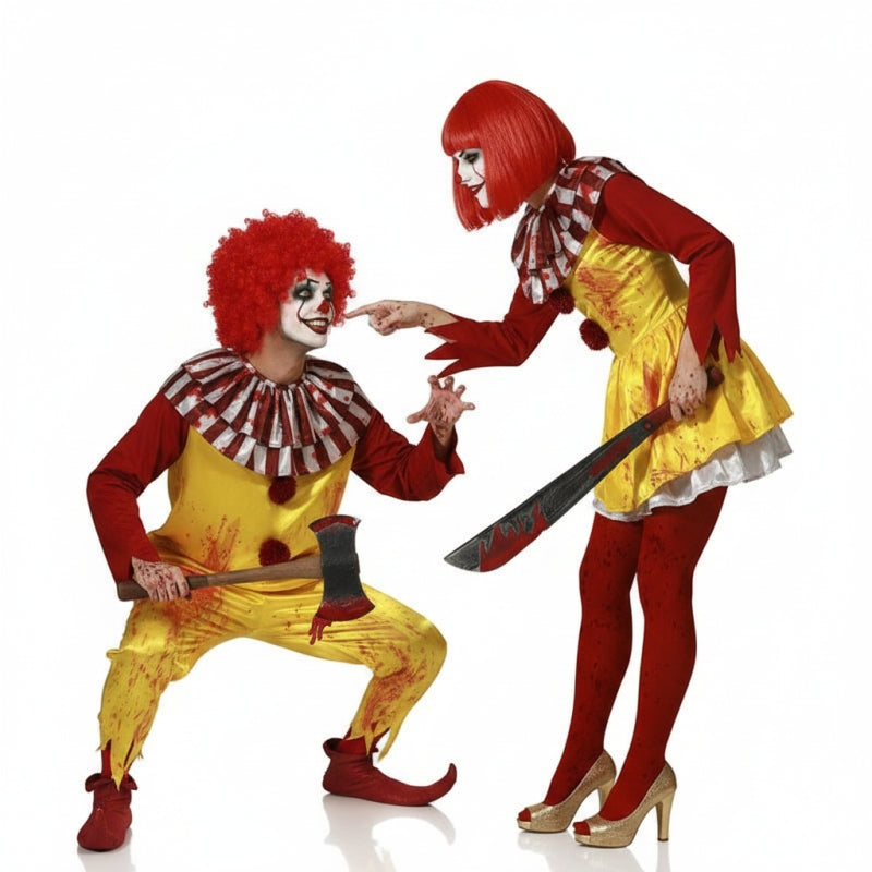 Fatos de casal Palhaços McDonald sangrentos
