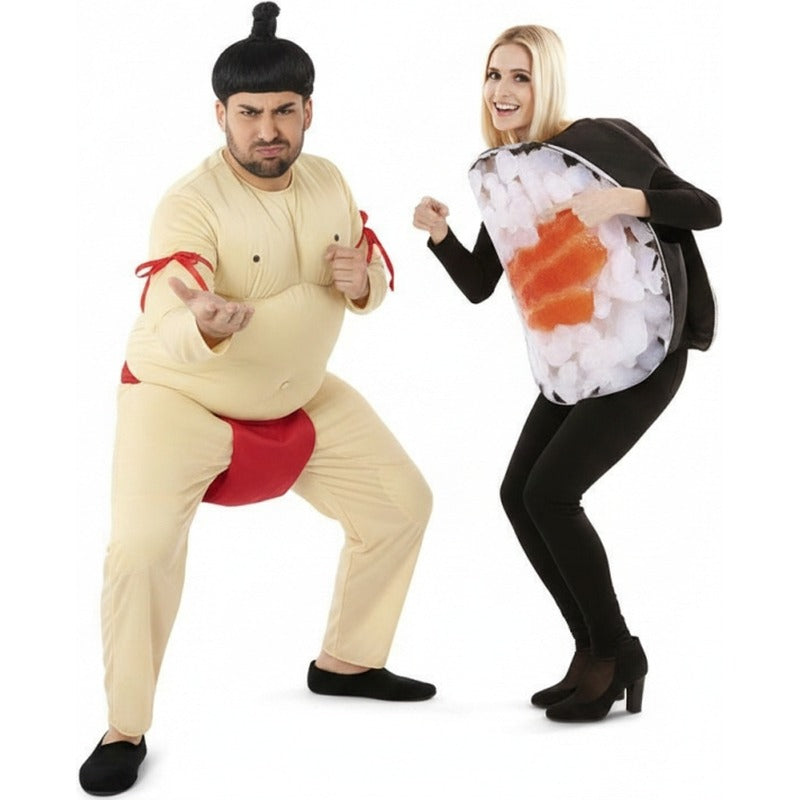 Fatos de casal Lutador de Sumo e MakiSushi