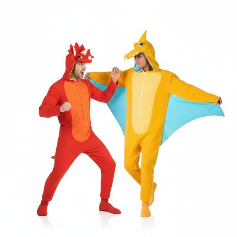 Fatos de casal Triceratops e Pterodáctilo