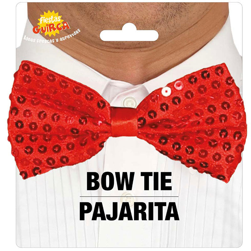 Pajarita lentejuelas roja packaging