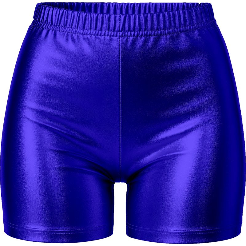 Pantalón Corto de disfraz Azul Metalizado para mujer Detalle