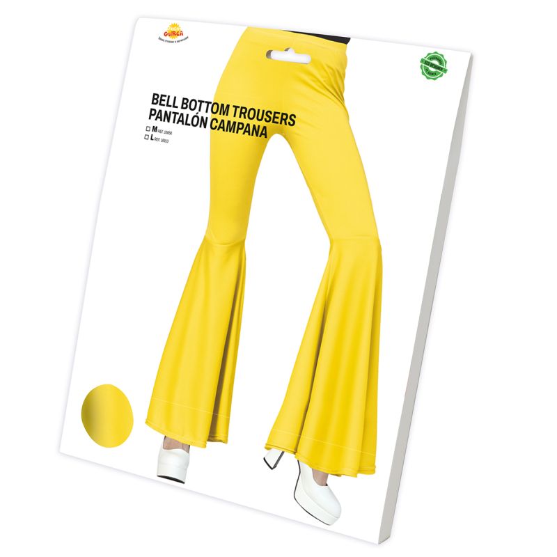 Pantalón de disfraz Acampanado Amarillo para mujer Packaging