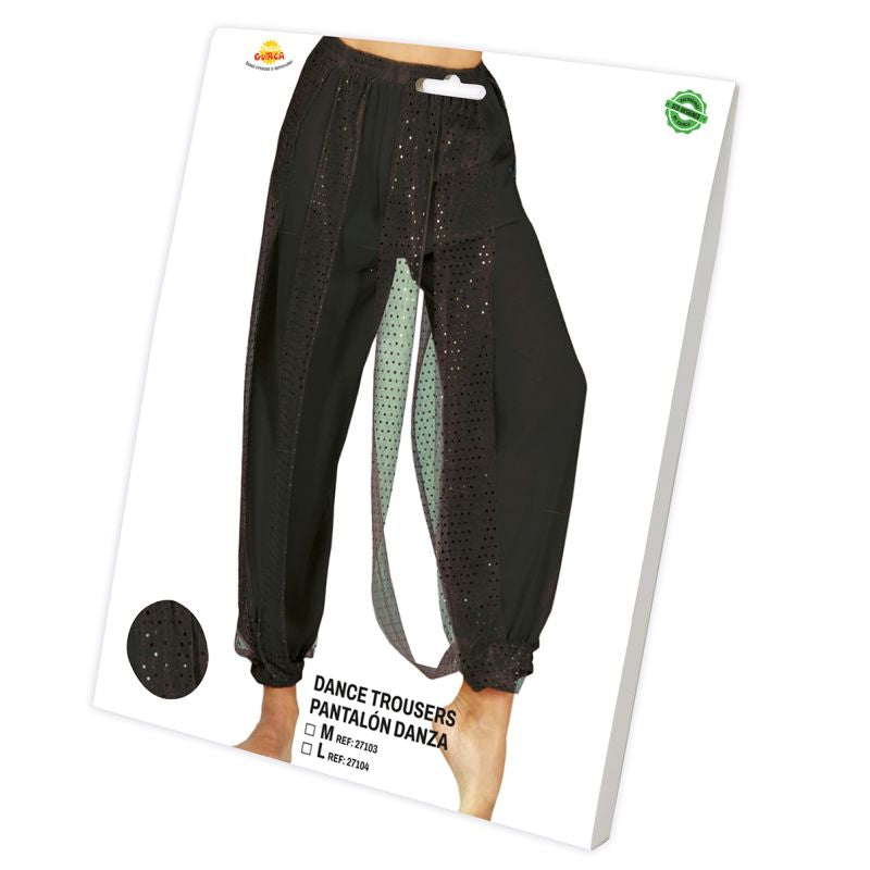 Pantalón de disfraz Danza Del Vientre Negro para mujer Packaging