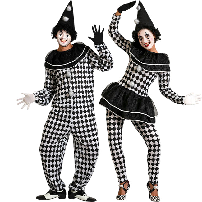 Arlequines Blancos y Negros para disfrazarte en pareja