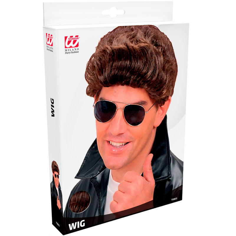Peluca Greaser castaña Packaging