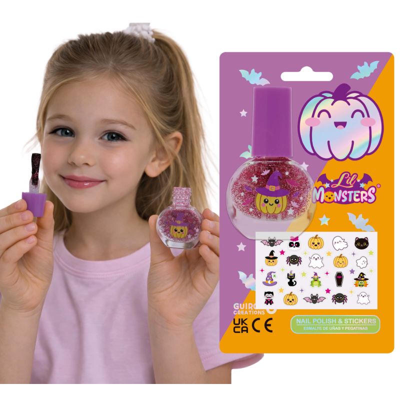 Pintauñas Infantil con pegatinas Lil Monsters