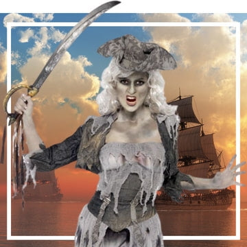 Fatos de pirata zombie