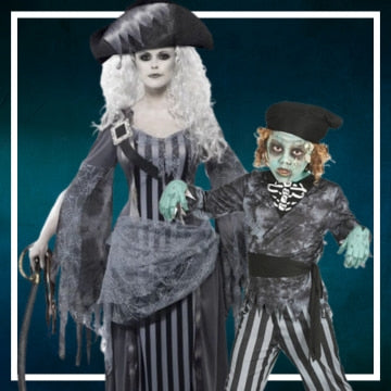 Fatos de pirata zombie