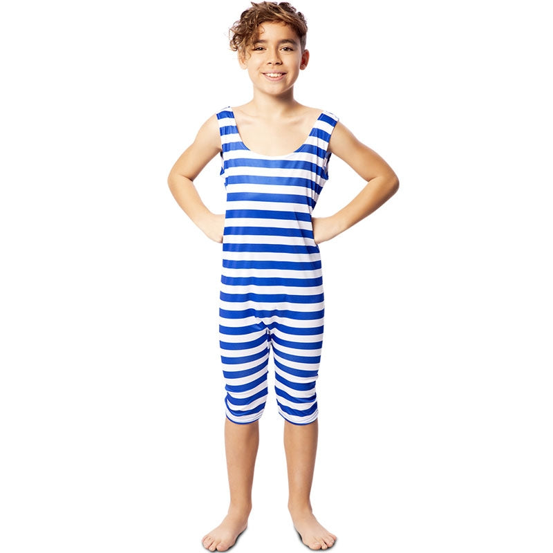 Disfraz de Bañista antiguo azul para niño
