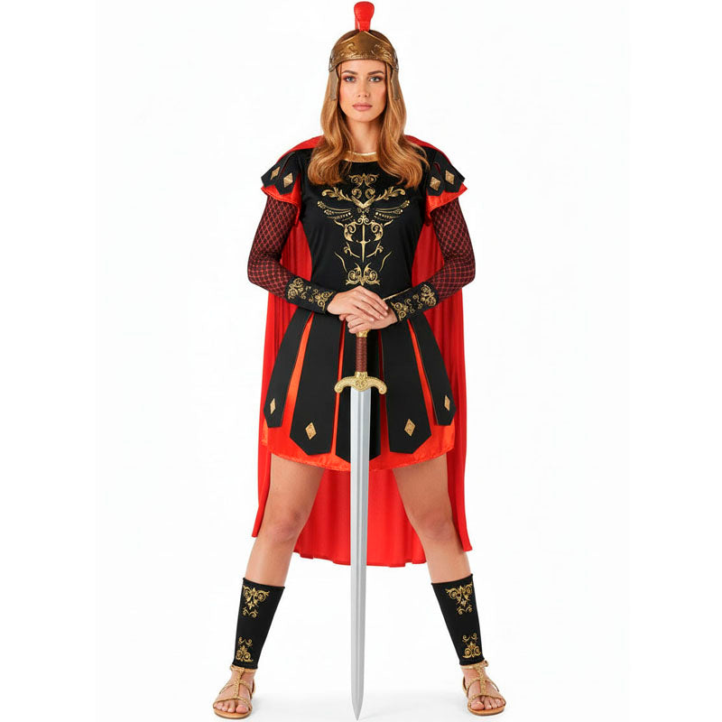 Disfraz de Centuriona Romana con capa para mujer Bis