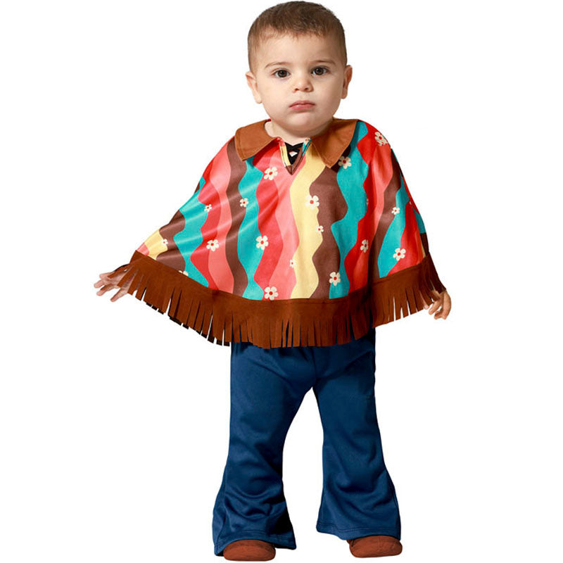Disfraz para bebé de Hippie con poncho