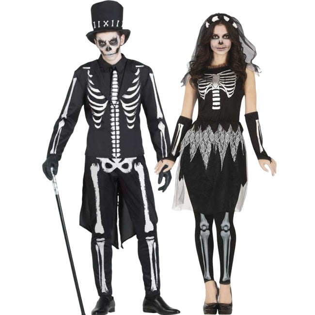 Fatos de casal Noivos Esqueleto