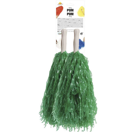 Pompones verdes de animadora packaging