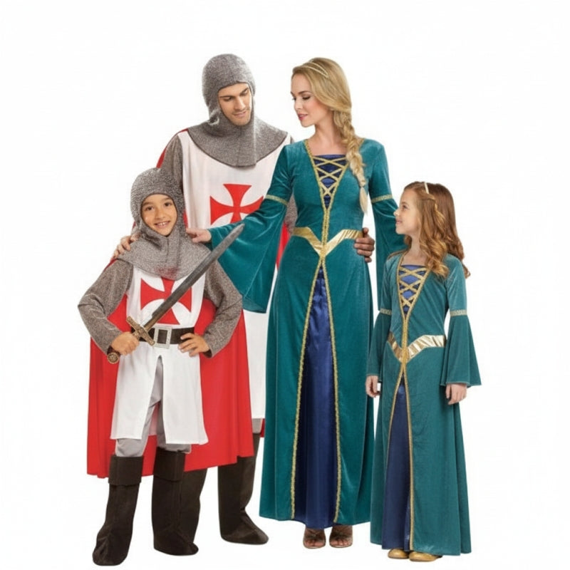 Grupo de Cruzados e princesas medievais