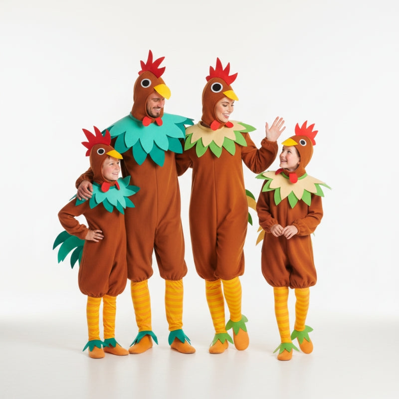 Grupo de Galinhos e galinhas castanhos