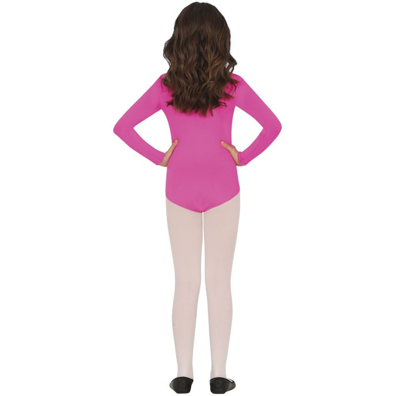Disfraz de Body Fucsia Manga Larga para niña Espalda