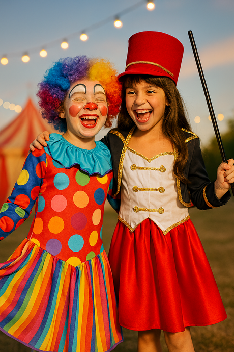 Fatos de palhaço e de circo para menina